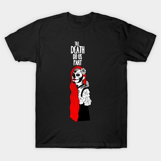 Red head skull girl T-Shirt by Swadeillustrations